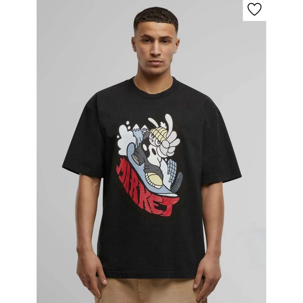 MARKET SHIBUYA SHRED - Print T-shirt - washed black‎ Medium NWT